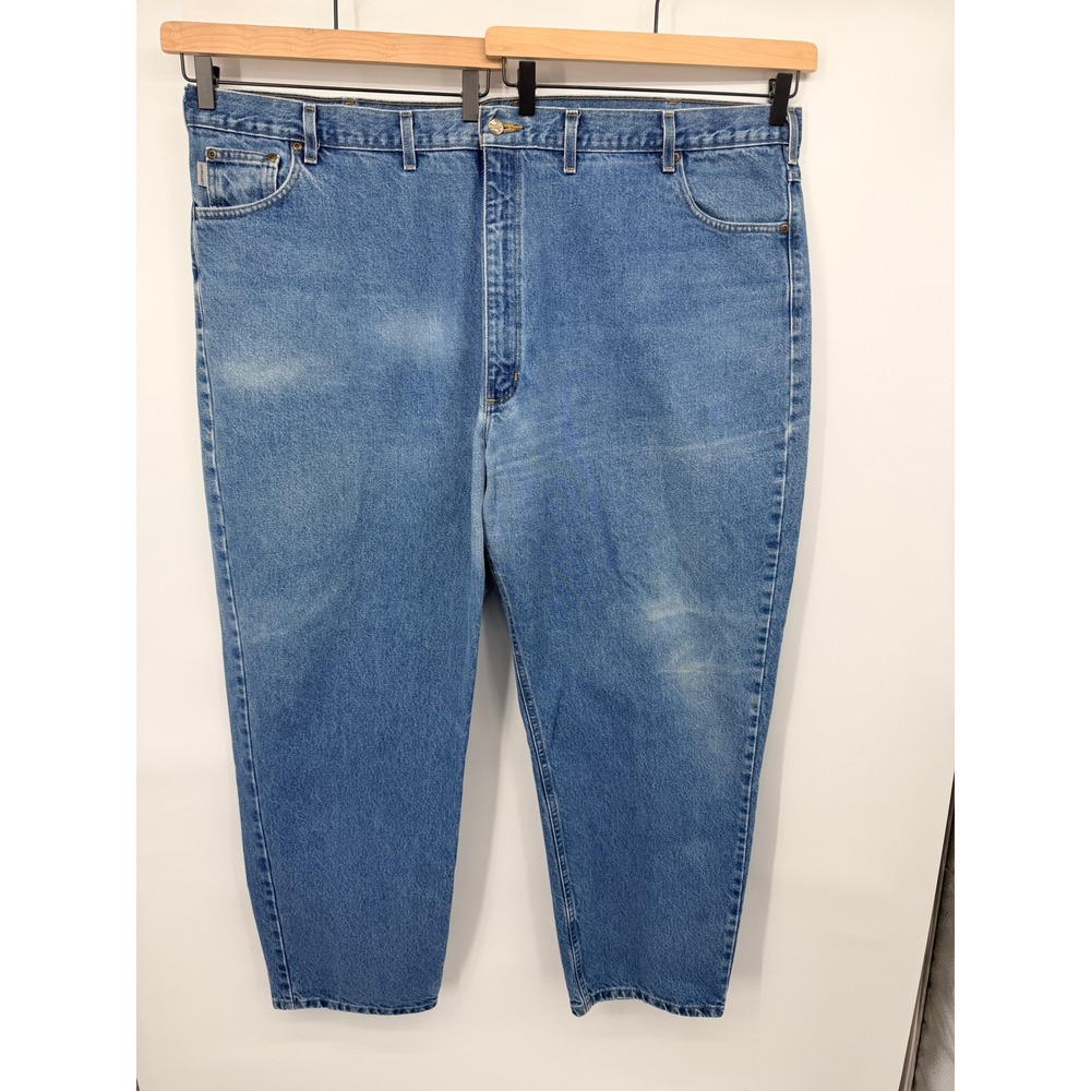 Carhartt Relaxed Fit Jeans Mens 54x32 Blue Good B17 DST Medium Wash Denim